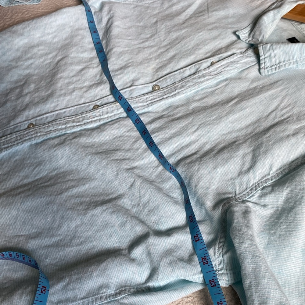 Men’s Banana Republic, linen / cotton shirt, LT, light blue - Picture 6 of 8